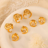 Titanium Steel Zircon Spiral Shape Earrings - Trendsi - Flyclothing LLC