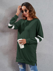 Full Size Striped Round Neck Long Sleeve T-Shirt - Trendsi