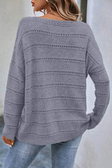 Boat Neck Dropped Shoulder Sweater - Trendsi - Flyclothing LLC