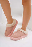 Furry Round Toe Platform Slippers - Trendsi - Flyclothing LLC