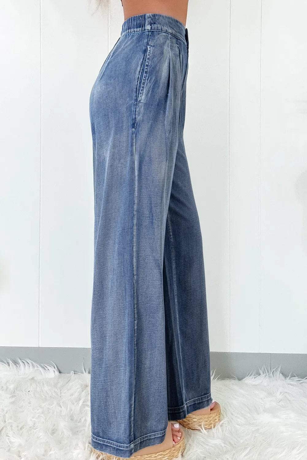 High Waist Wide Leg Jeans - Trendsi - Flyclothing LLC