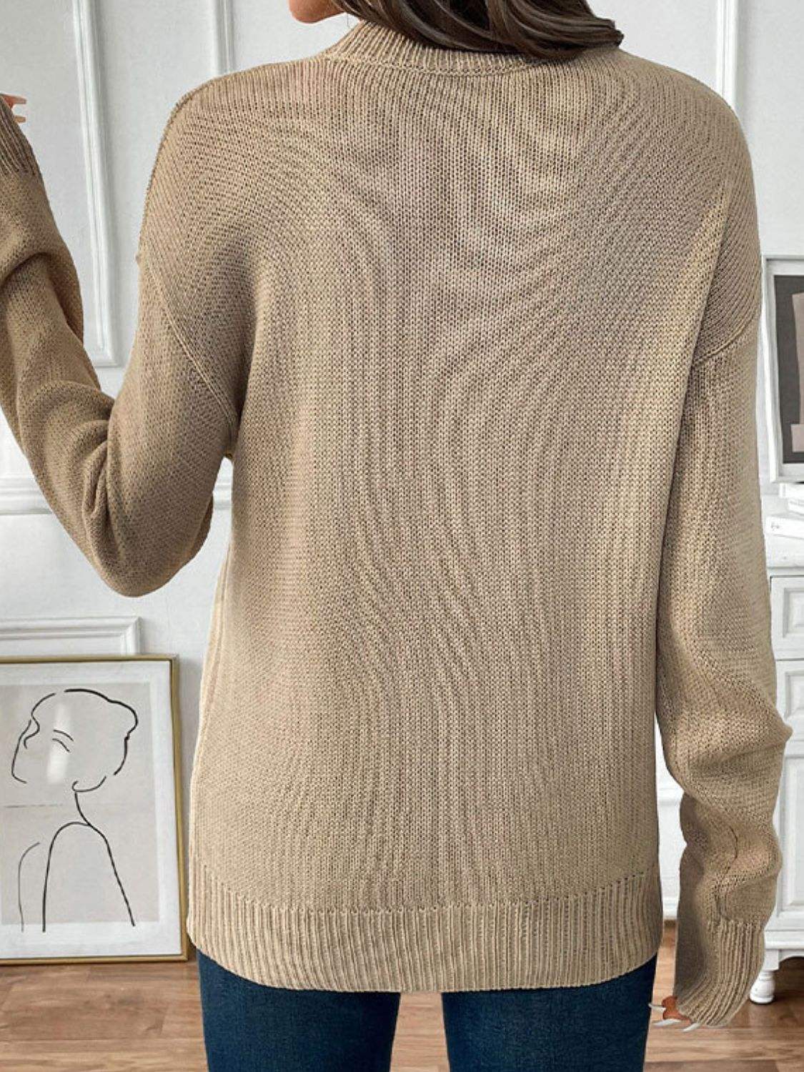 Perfee Cherry Round Neck Long Sleeve Sweater - Trendsi - Flyclothing LLC