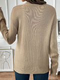 Perfee Cherry Round Neck Long Sleeve Sweater - Trendsi