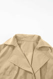 Collared Neck Tie Waist Buttoned Long Sleeve Trench Coat - Trendsi - Flyclothing LLC