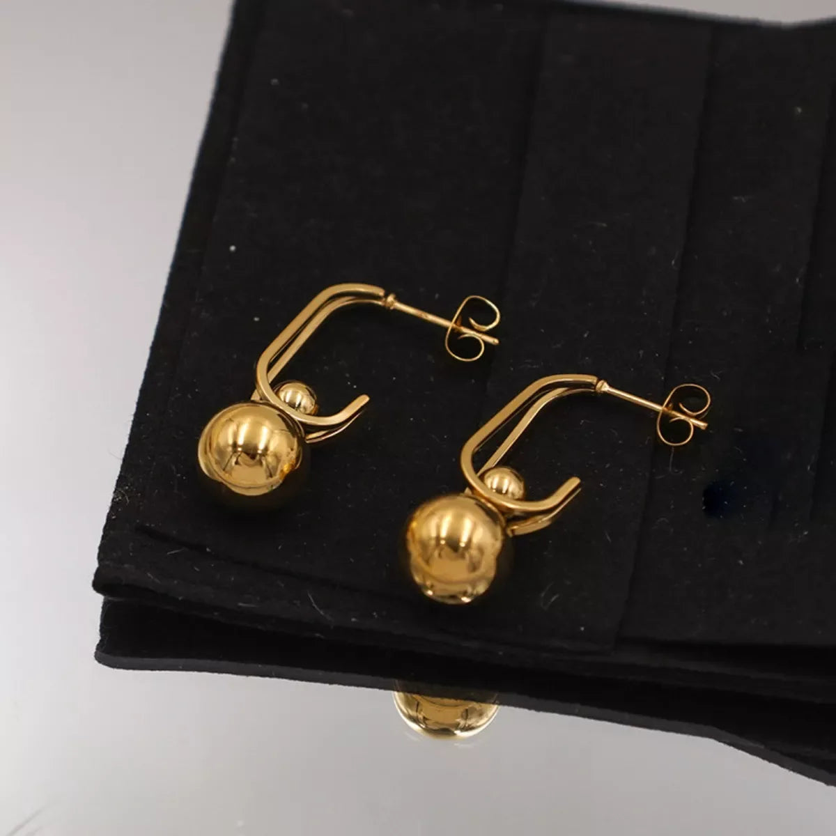 18K Gold-Plated Ball Drop Earrings - Trendsi - Flyclothing LLC