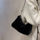 Faux Fur Removable Strap Shoulder Bag - Trendsi - Flyclothing LLC