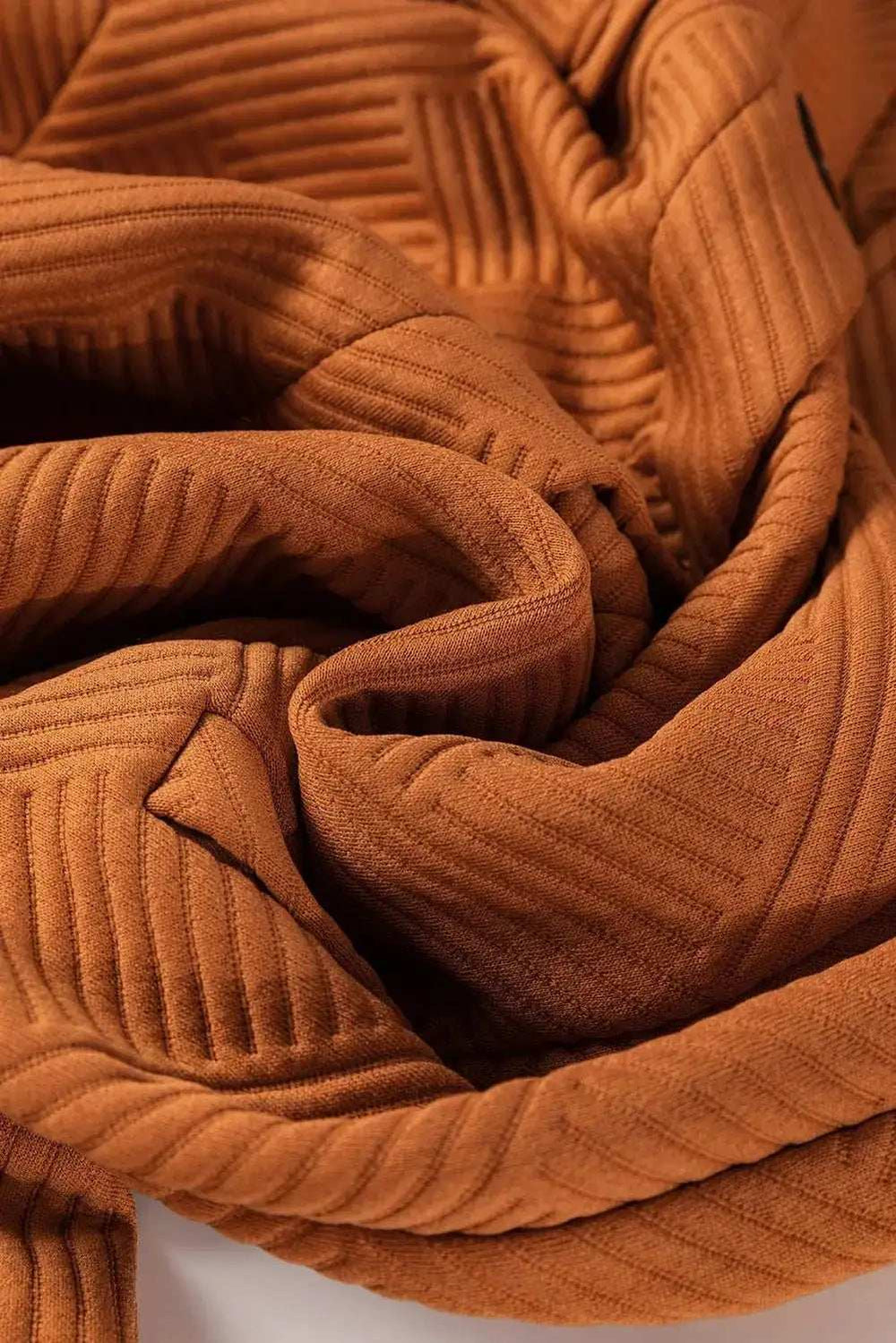 Textured Button Down Collared Neck Coat - Trendsi - Flyclothing LLC