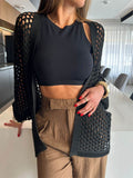 Hollow Out Open Front Cover-Up - Trendsi
