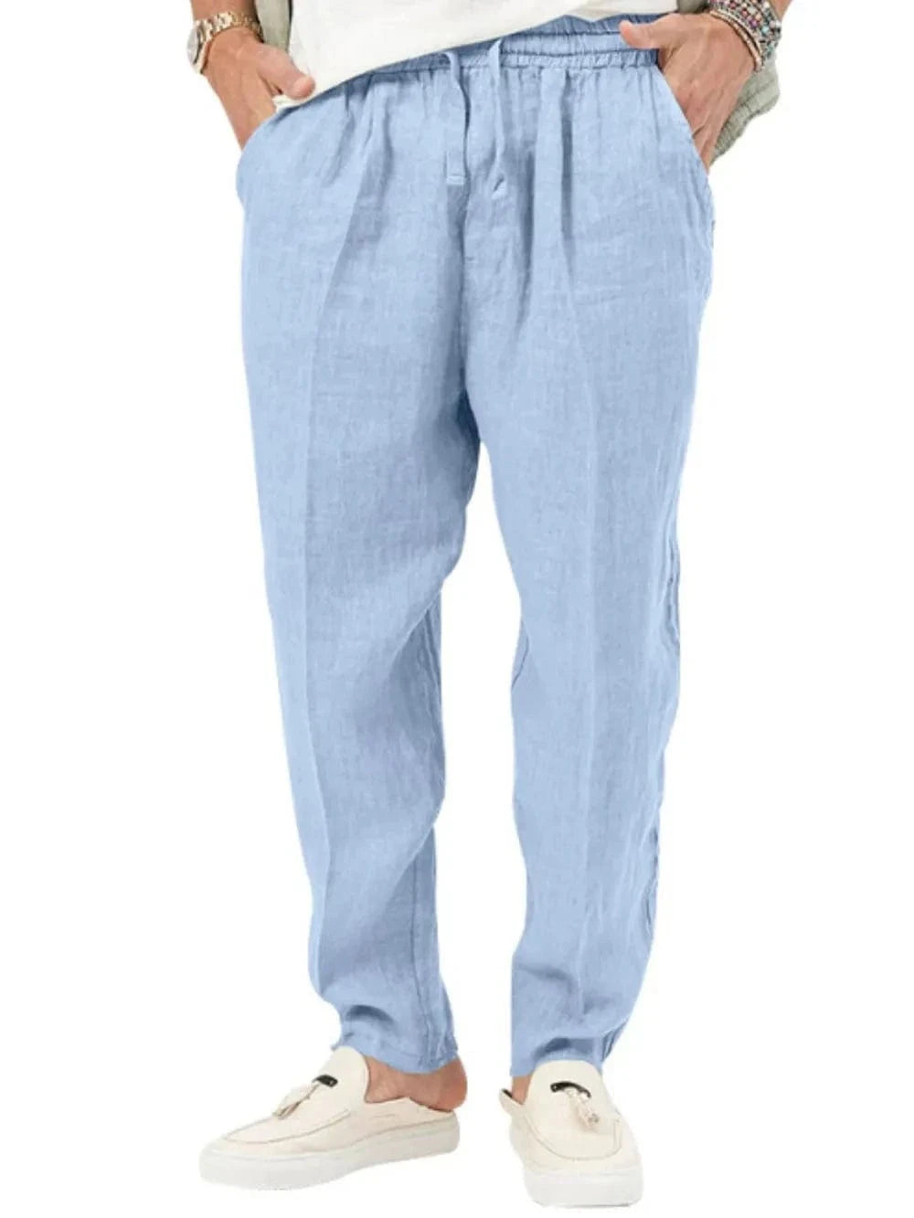 Men's Plus Size Drawstring Pants with Pockets - Trendsi