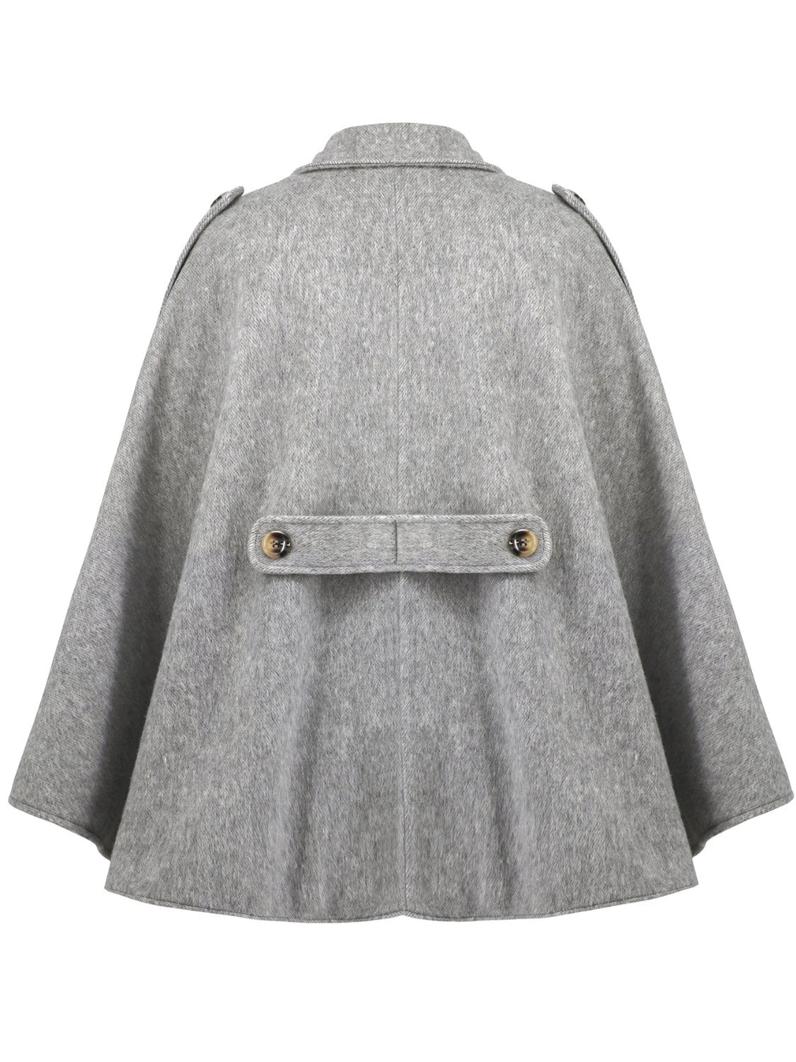Double-Breasted Tie Waist Poncho - Trendsi