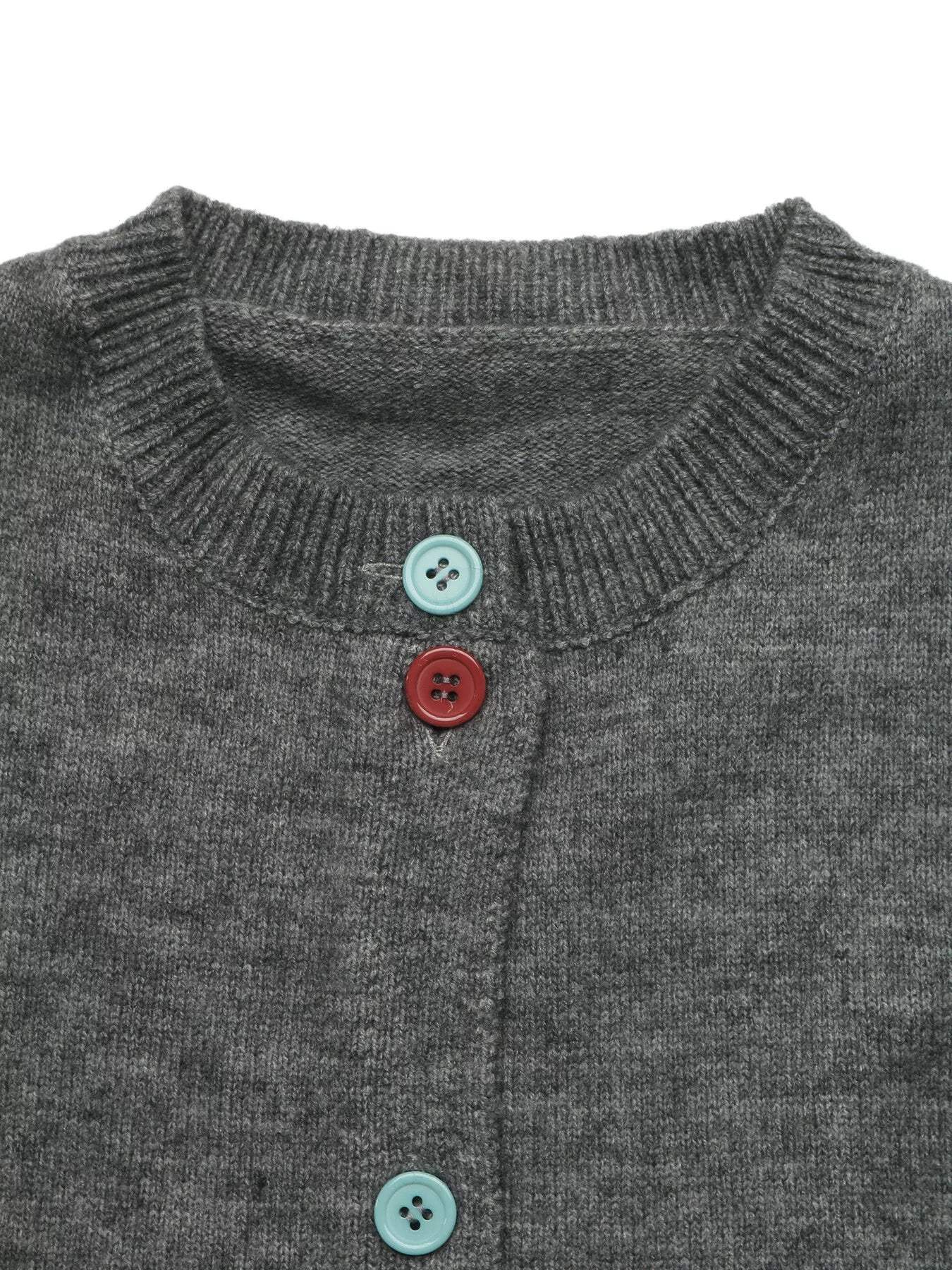 Contrast Button Long Sleeve Cardigan - Trendsi - Flyclothing LLC