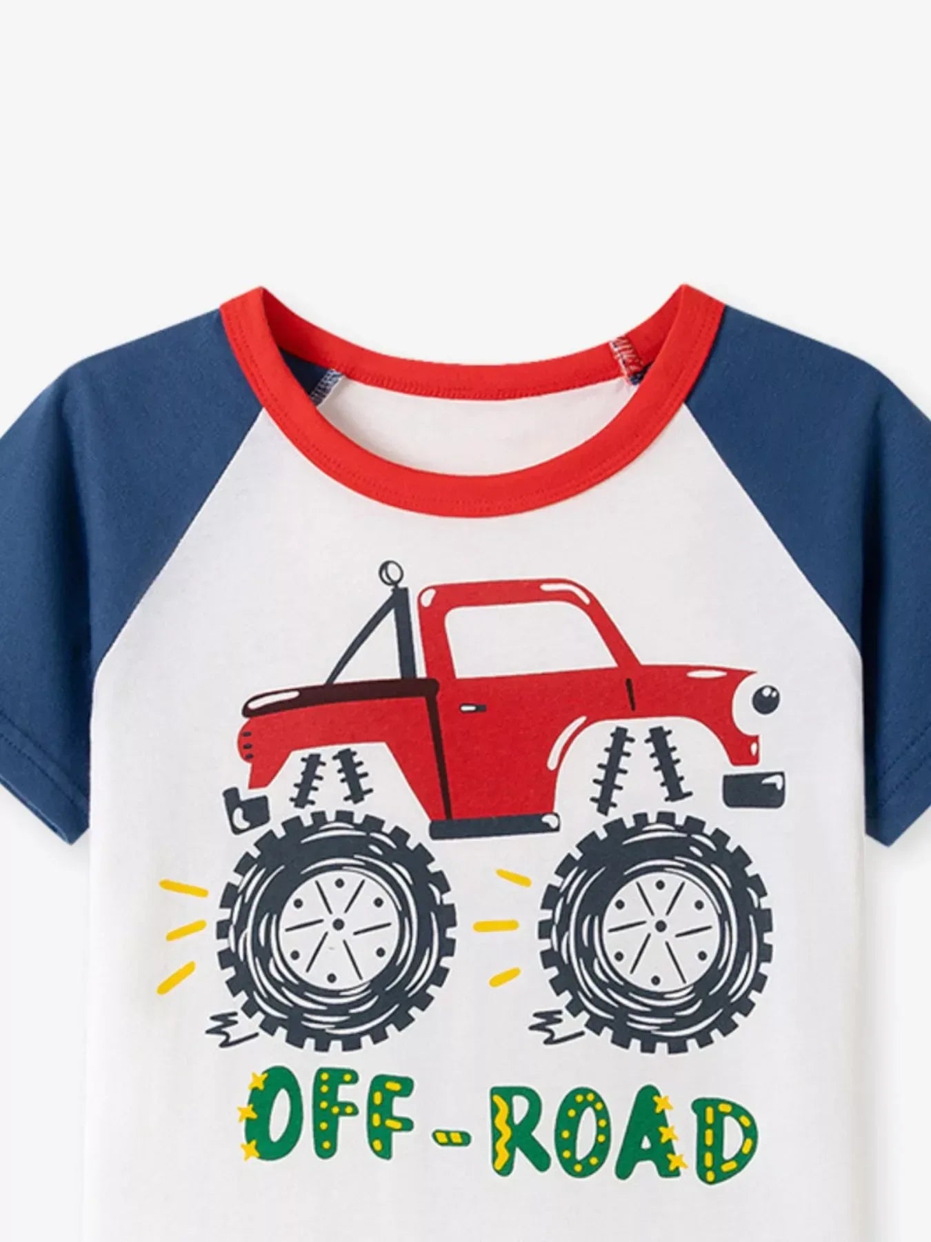 Children's Cartoon Vehicle Graphic Raglan Sleeve T-Shirts - Trendsi - Flyclothing LLC