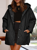 Slit Snap Down Long Sleeve Hooded Jacket - Trendsi - Flyclothing LLC