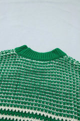 Striped Textured Knit Sweater - Trendsi - Flyclothing LLC