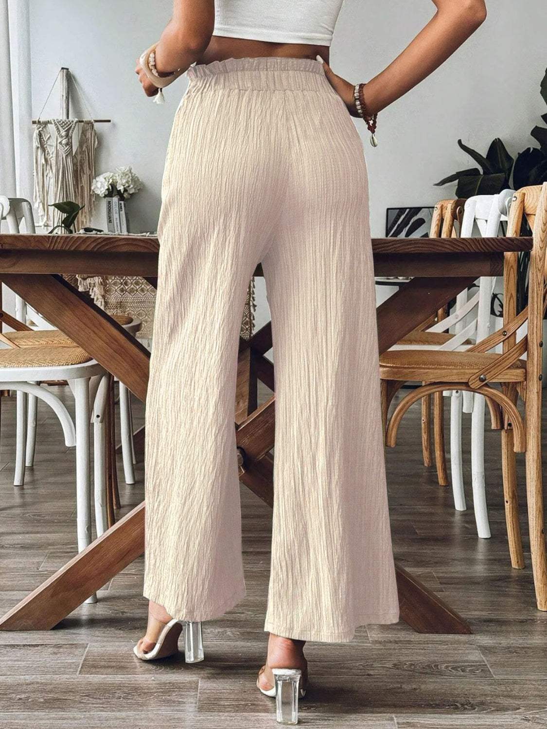 Frill Wide Leg Pants - Trendsi - Flyclothing LLC