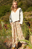 POL Cable Knit Quilting Patch V-Neck Contrast Sweater - Trendsi
