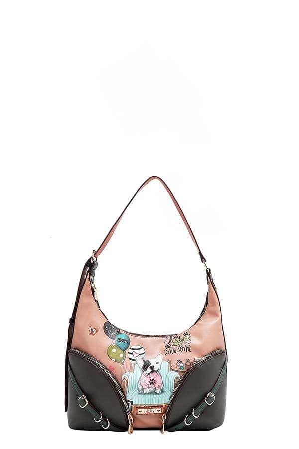 Nicole Lee USA Party King Shoulder Bag with 2 Accessory Pockets Front - Trendsi - Flyclothing LLC