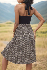 Crisscross Printed Halter Neck Dress - Trendsi - Flyclothing LLC