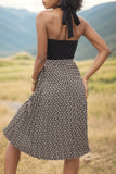 Crisscross Printed Halter Neck Dress - Trendsi