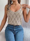 Openwork Scoop Neck Knit Vest - Trendsi - Flyclothing LLC