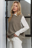 ADORA Round Neck Vest with Slight Open Back - Trendsi