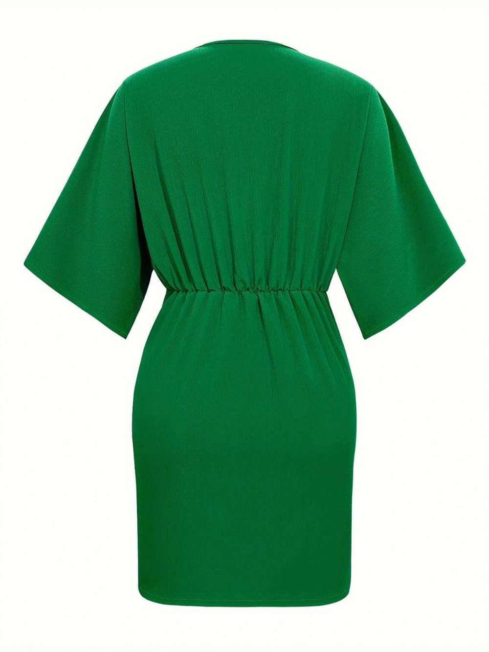 Ruched Surplice Half Sleeve Mini Dress - Trendsi - Flyclothing LLC