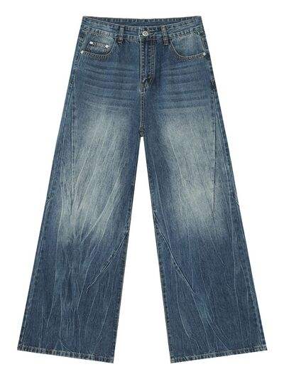 Wide Leg Jeans with Pockets - Trendsi - Flyclothing LLC
