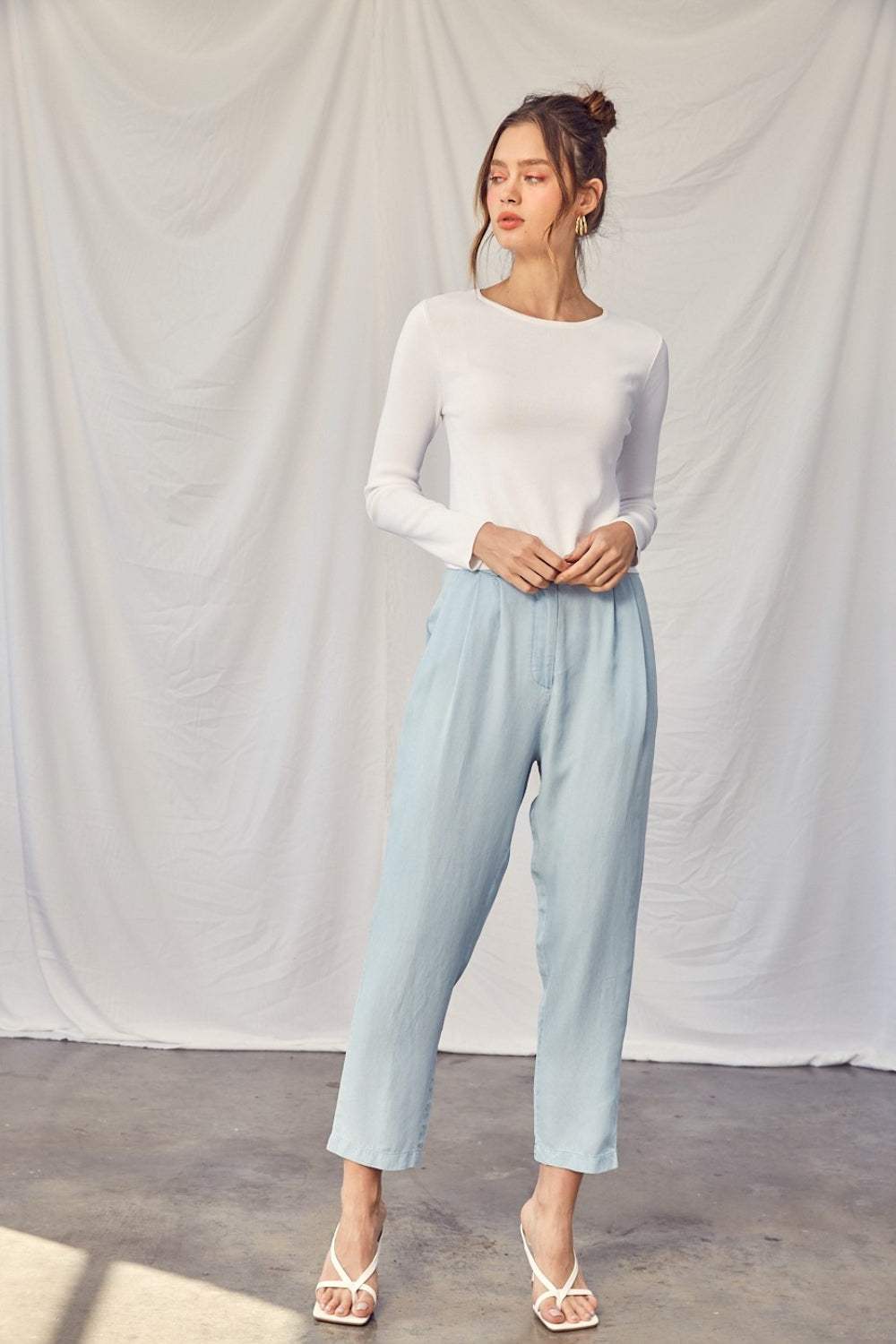Idem Ditto Twisted Backless Long Sleeve Knit Top - Trendsi - Flyclothing LLC