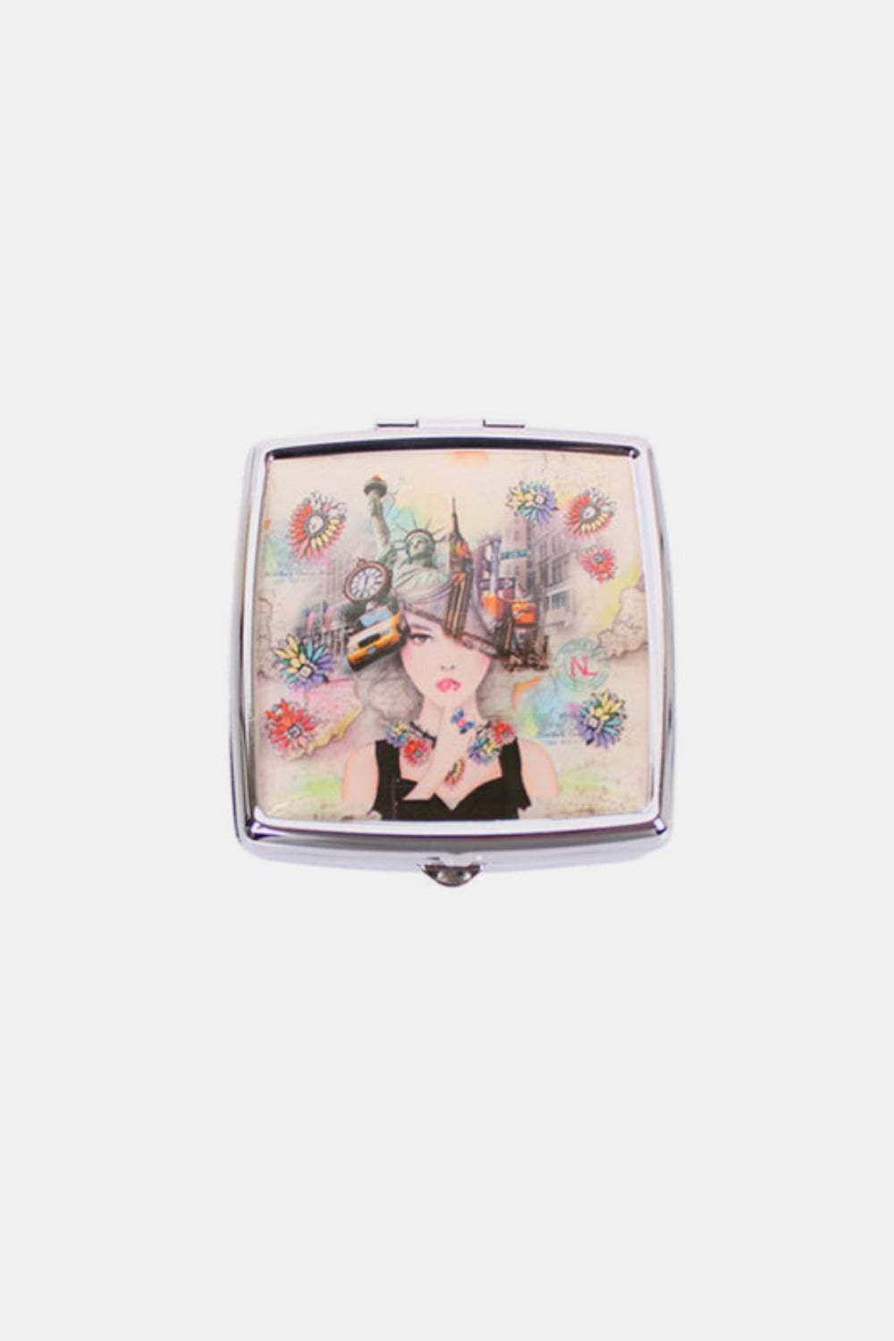 Nicole Lee USA Printed Metallic Square Pill Case - Trendsi - Flyclothing LLC