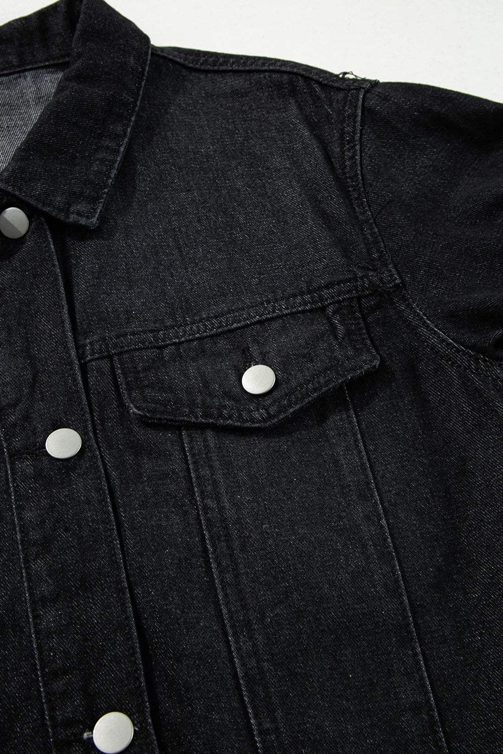 Raw Hem Button Up Denim Top - Trendsi - Flyclothing LLC