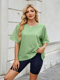 Round Neck Short Sleeve T-Shirt - Trendsi