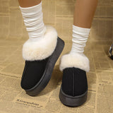 Fuzzy Trim Platform Boots - Trendsi - Flyclothing LLC