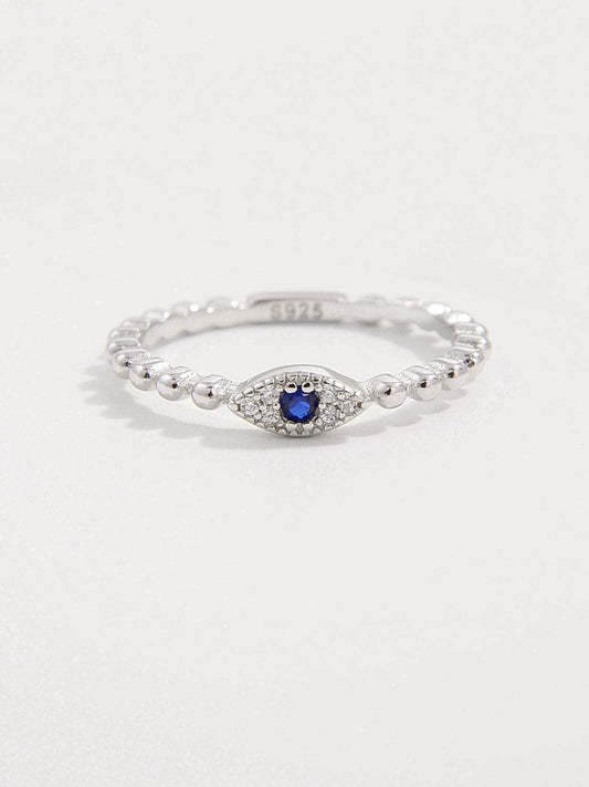 925 Sterling Silver Inlaid Zircon Ring - Trendsi - Flyclothing LLC