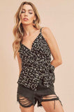 Aemi + Co Ditsy Floral Surplice Adjustable Straps Cami - Trendsi - Flyclothing LLC