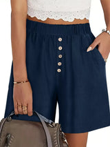 Plus Size Elastic Waist Casual Shorts - Trendsi - Flyclothing LLC