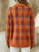 Plaid Button-Up Cardigan - Trendsi - Flyclothing LLC