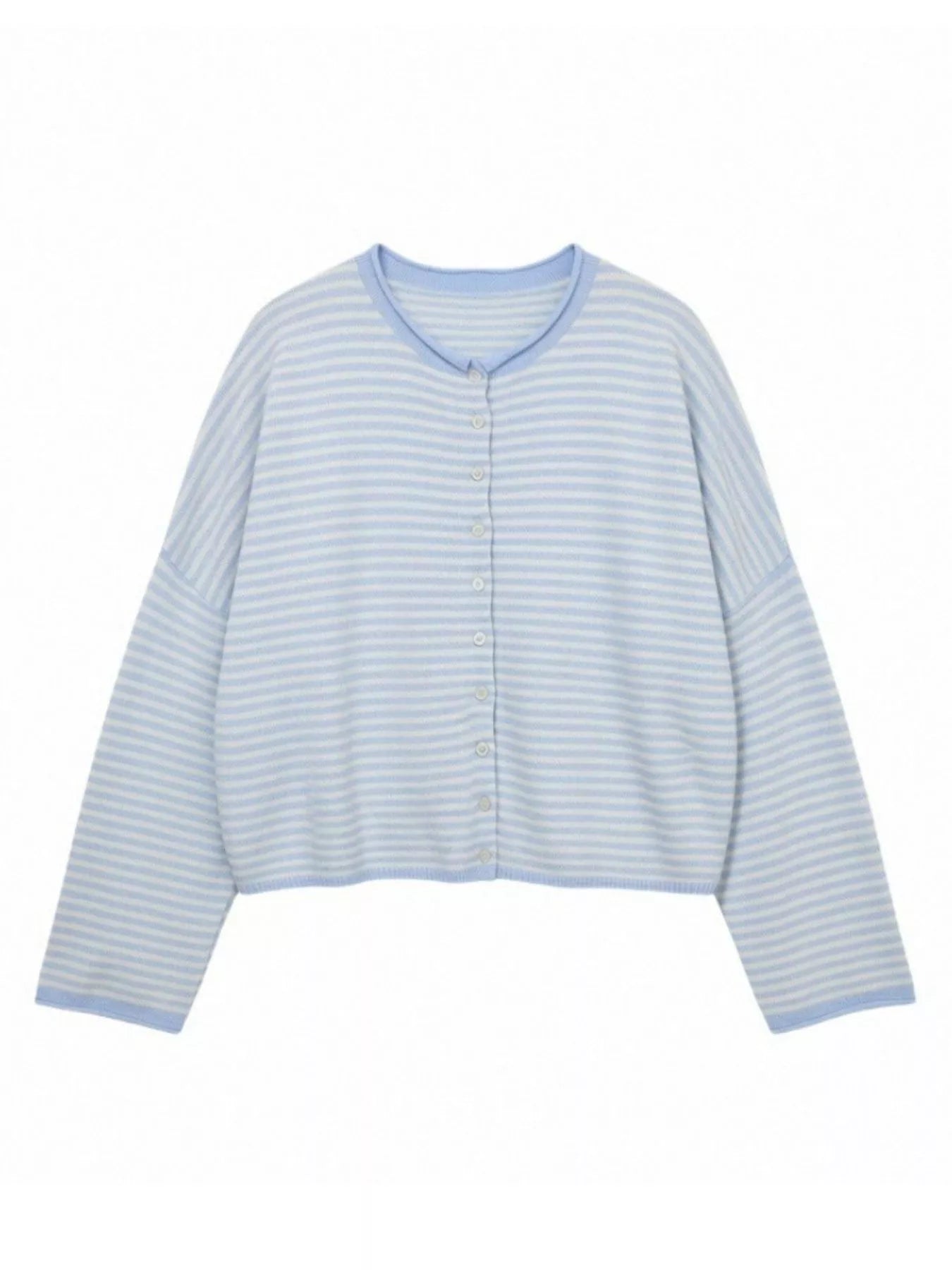 Button-Down Striped Knit Cardigan - Trendsi - Flyclothing LLC