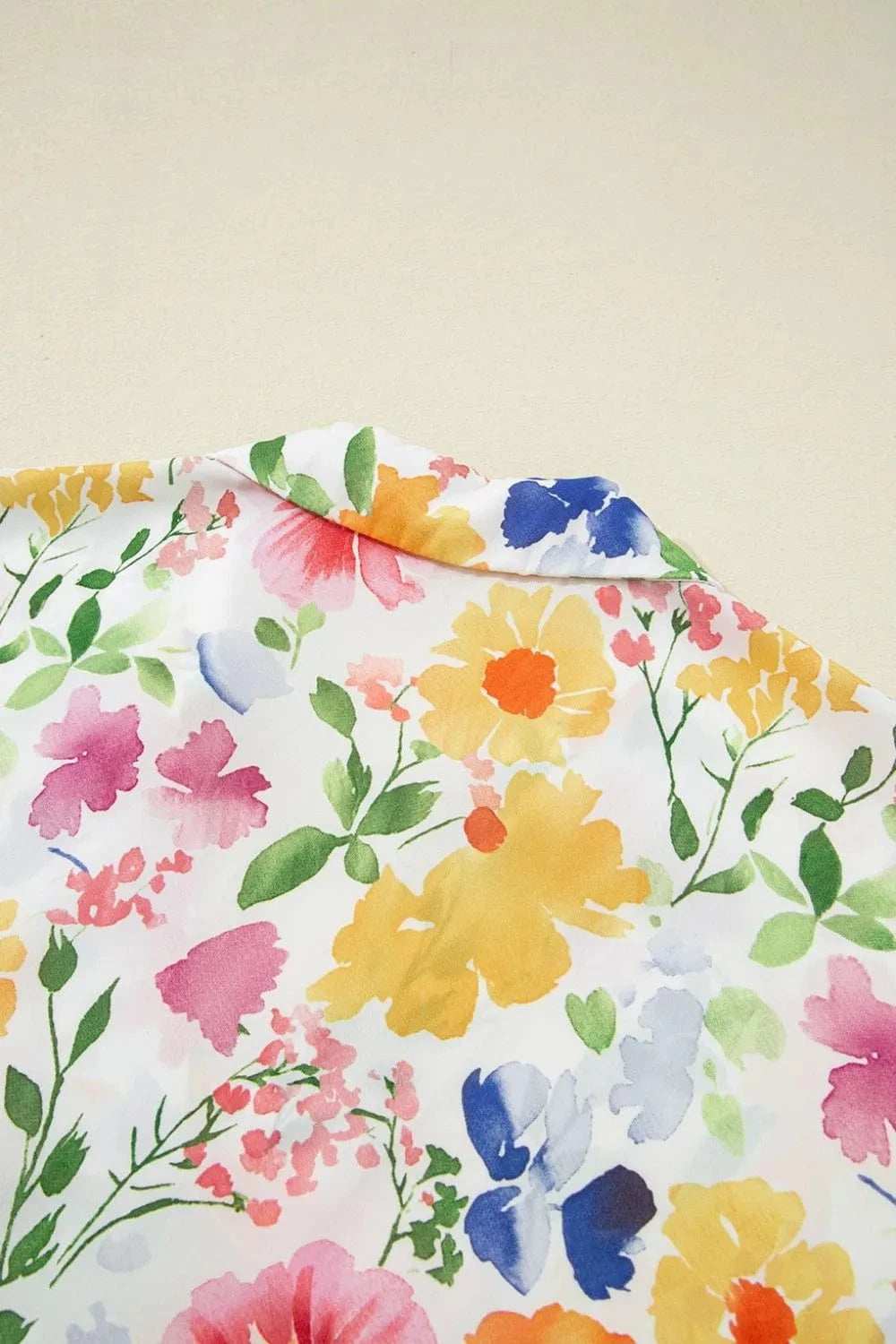 Floral Boxy Fit Ruffled Short Sleeve Blouse - Trendsi - Flyclothing LLC