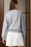 Round Neck Long Sleeve Sweatshirt - Trendsi - Flyclothing LLC