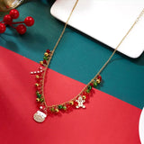 18K Gold-Plated Christmas Charm Necklace - Trendsi - Flyclothing LLC