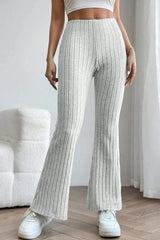 Basic Bae Full Size Ribbed High Waist Flare Pants - ShopBasicbae - Flyclothing LLC