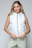 Snobbish Zip Up Quilted Hooded Vest - Trendsi - Flyclothing LLC