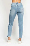 Judy Blue Full Size Vintage Wash Side Panel Detail with Fray Hem Slim Plus Size - Trendsi - Flyclothing LLC