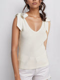 V-Neck Tie Shoulder Tank - Trendsi