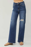 RISEN Full Size High Rise Distressed Wide Leg Jeans - Trendsi - Flyclothing LLC