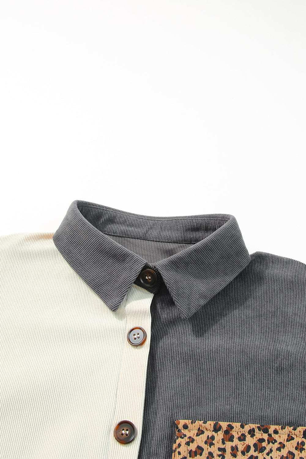 Leopard Button Up Drop Shoulder Jacket - Trendsi - Flyclothing LLC