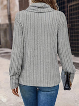 Turtleneck Long Sleeve T-Shirt - Trendsi - Flyclothing LLC