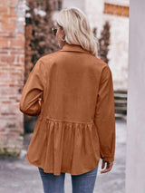 Mandy Collared Neck Long Sleeve Shirt - Trendsi - Flyclothing LLC