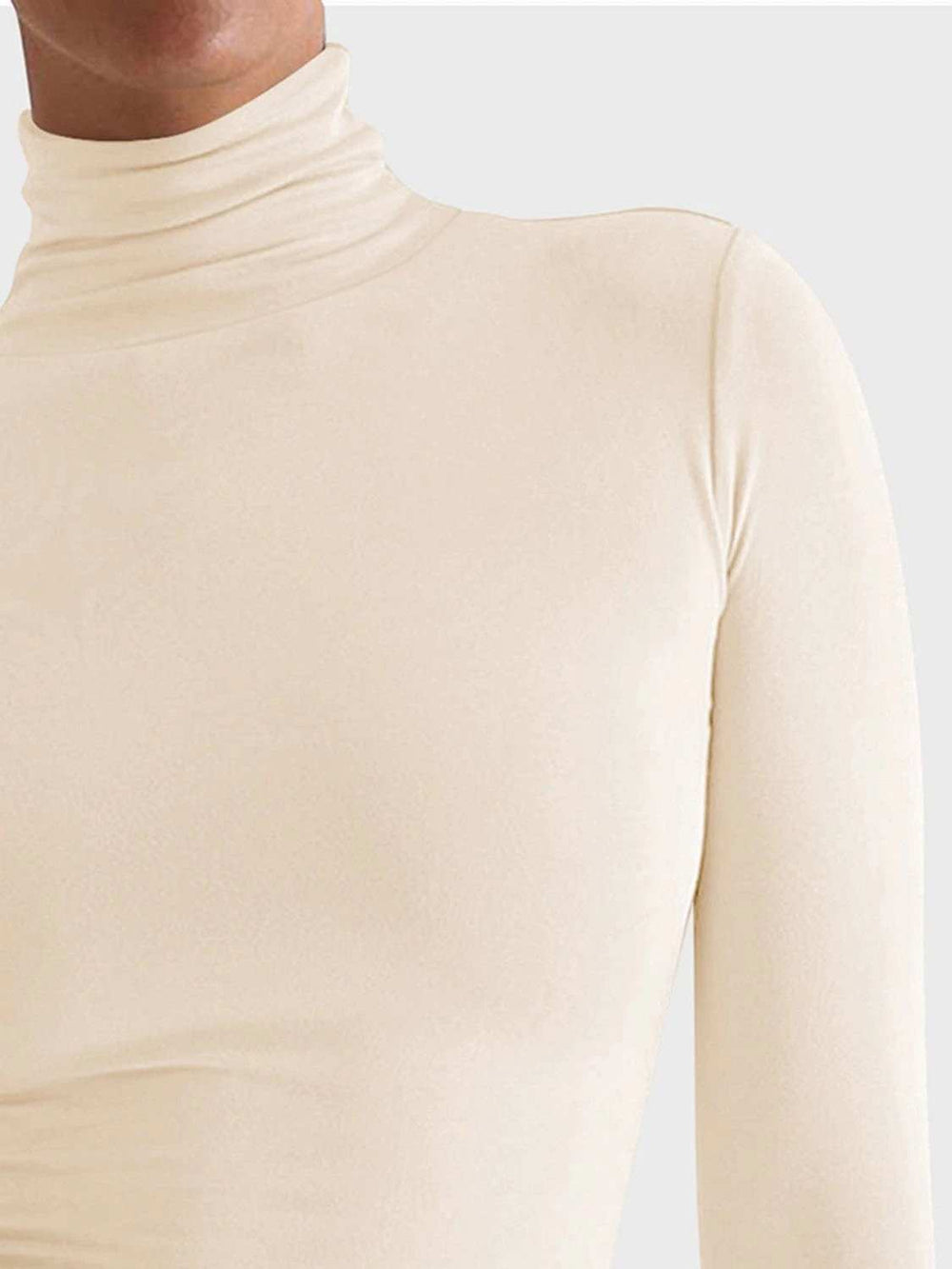 Turtleneck Long Sleeve T-Shirt - Trendsi - Flyclothing LLC