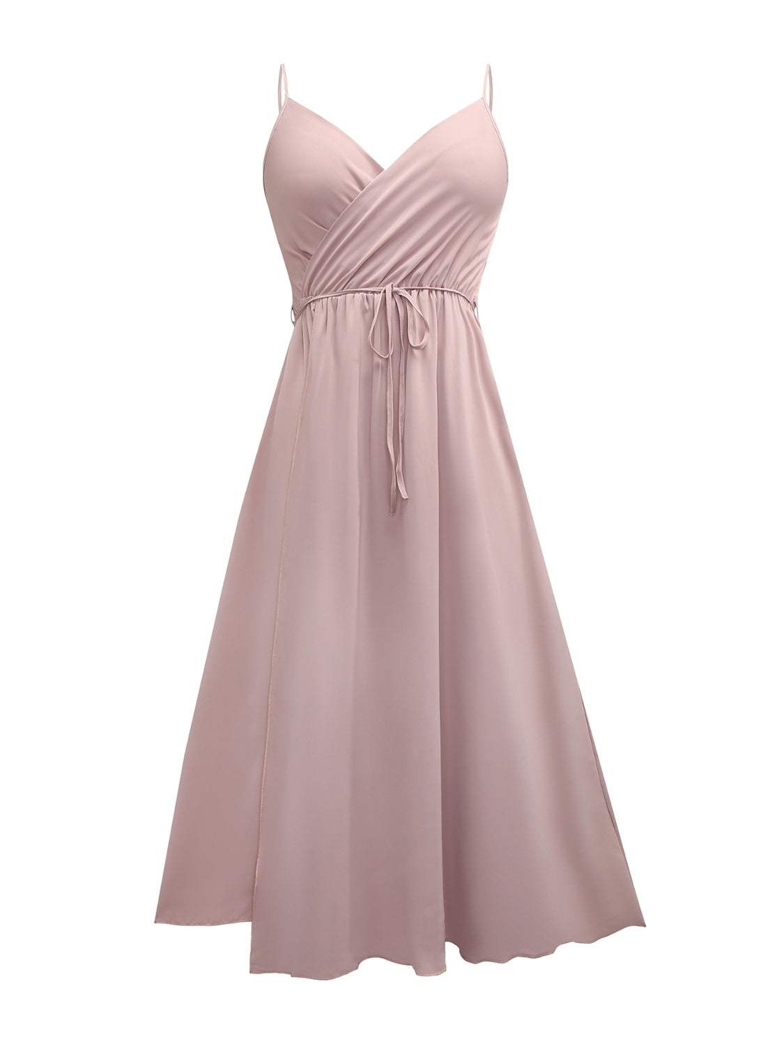 Tied Surplice Sleeveless Midi Cami Dress - Trendsi - Flyclothing LLC